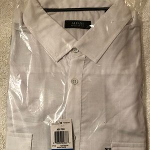 NWT...white Alfani dress shirts with dual pockets